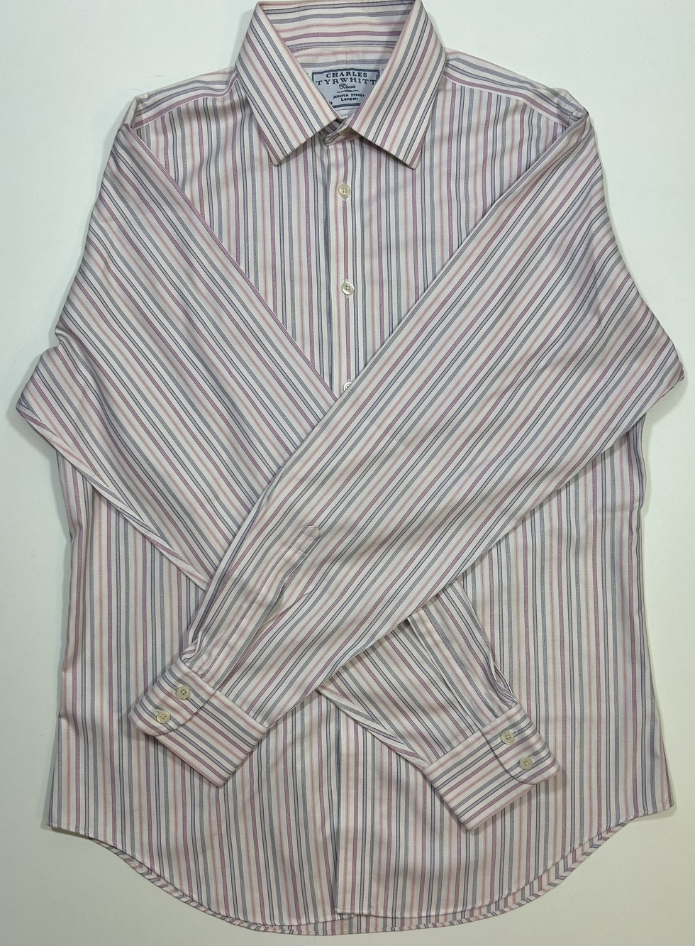 Charles Tyrwhitt Slim Fit Striped Dress Shirt 16/36 Classic Jermyn Street London
